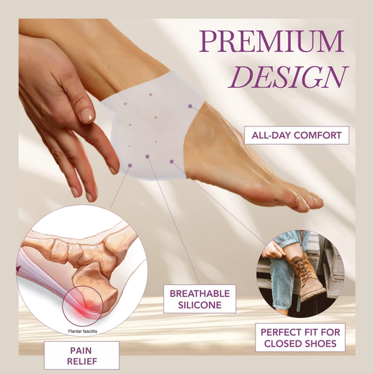 Protège-talons en silicone Hyggear – Soulagement de la douleur en cas de fasciite plantaire et de talons fissurés